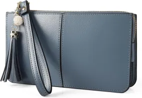 befen Genuine Leather Wristlet Clutch for Women Ultra-Slim Ladies Credit Card Holder Wallet Purses with RFID Protection