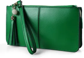 befen Genuine Leather Wristlet Clutch for Women Ultra-Slim Ladies Credit Card Holder Wallet Purses with RFID Protection