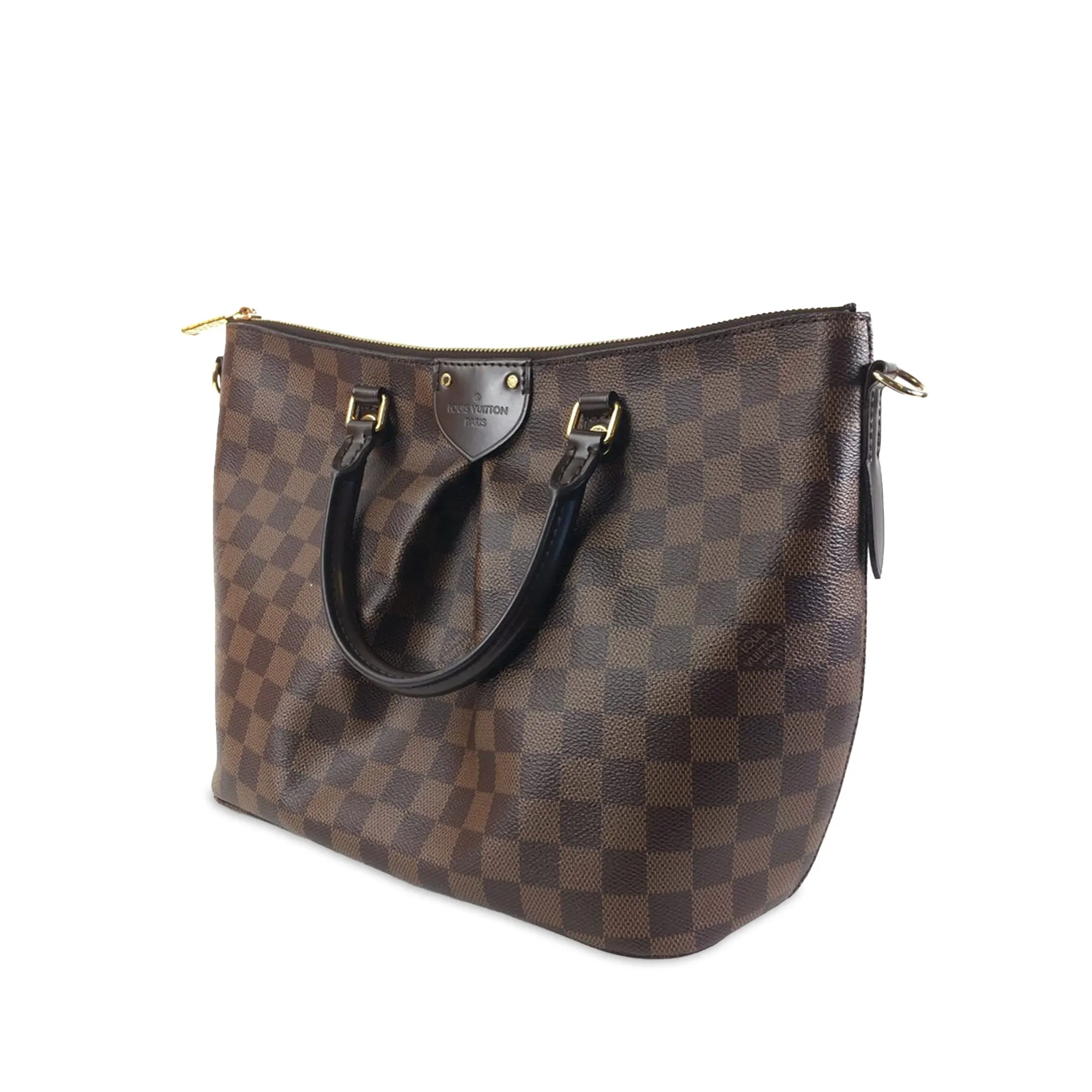 Brown Louis Vuitton Damier Ebene Siena MM Satchel