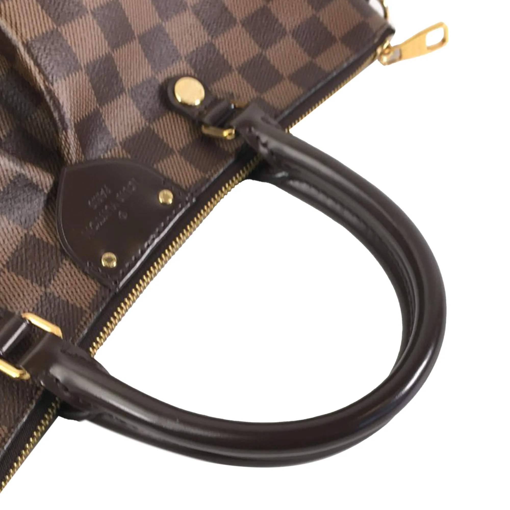 Brown Louis Vuitton Damier Ebene Siena MM Satchel