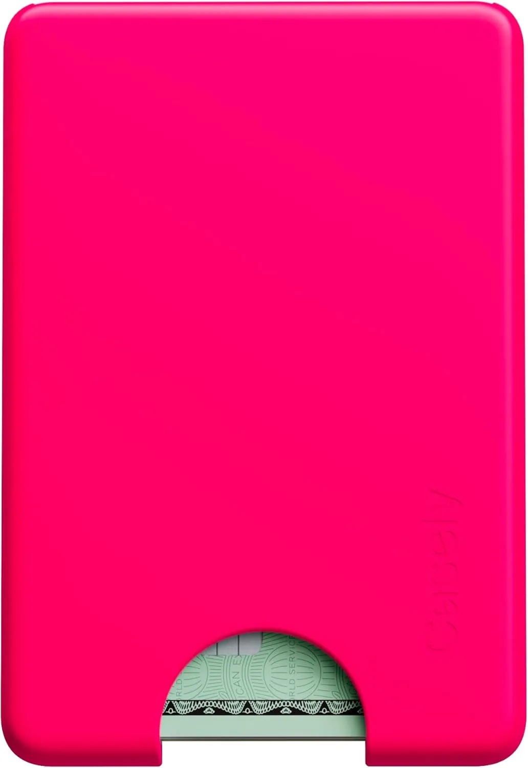 Casely MagWallet | Slim Wallet Card Holder | Compatible with MagSafe | Soft-Touch Hard Silicone | Holds Up to 3 Cards, Think Pink | Neon Pink, Minimalist