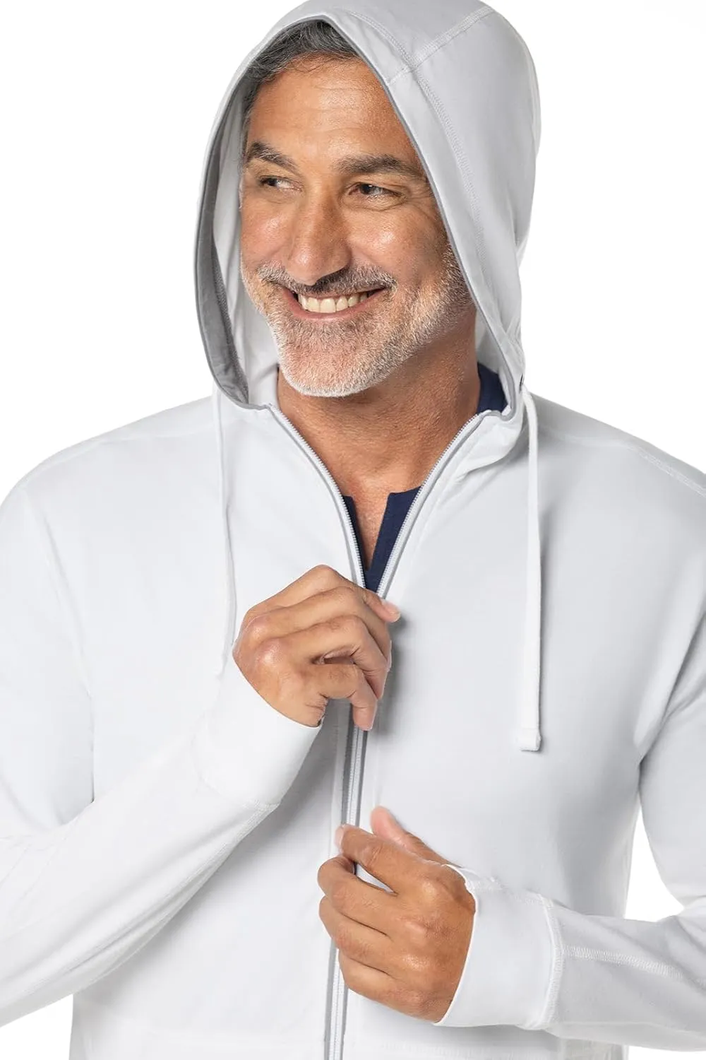 Coolibar UPF 50  Men's LumaLeo Full Zip Hoodie - Sun Protective