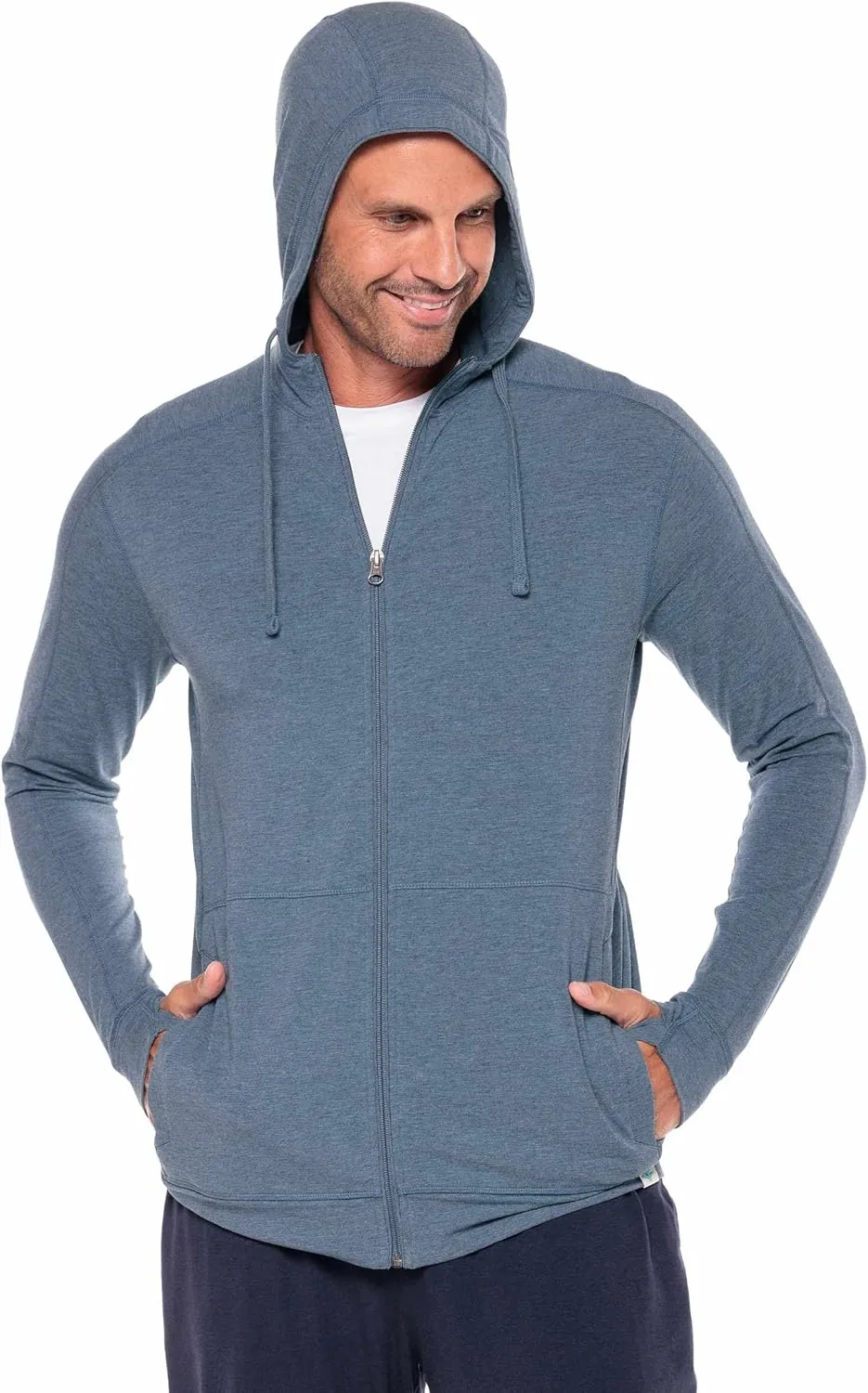 Coolibar UPF 50  Men's LumaLeo Full Zip Hoodie - Sun Protective