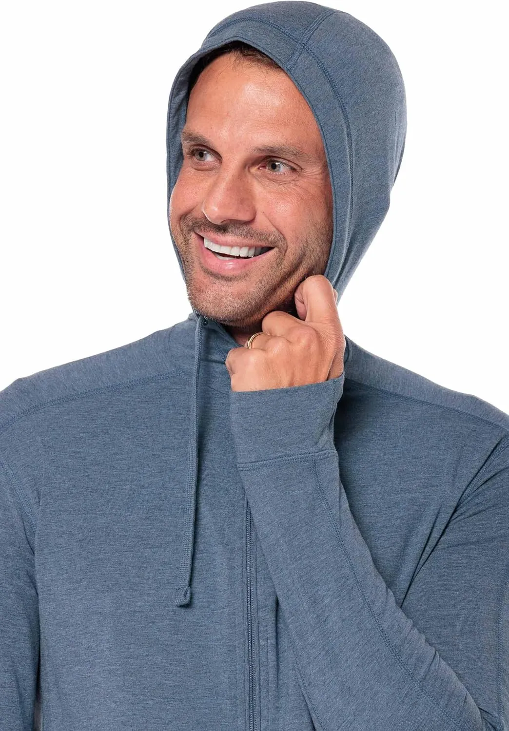 Coolibar UPF 50  Men's LumaLeo Full Zip Hoodie - Sun Protective