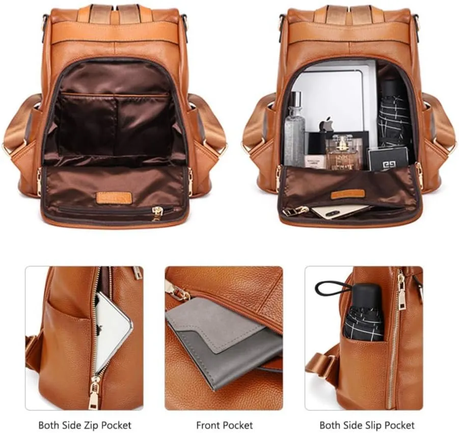 Kattee Women's Anti-Theft Backpack Purse Genuine Leather Shoulder Bag Fashion Ladies Satchel Bags