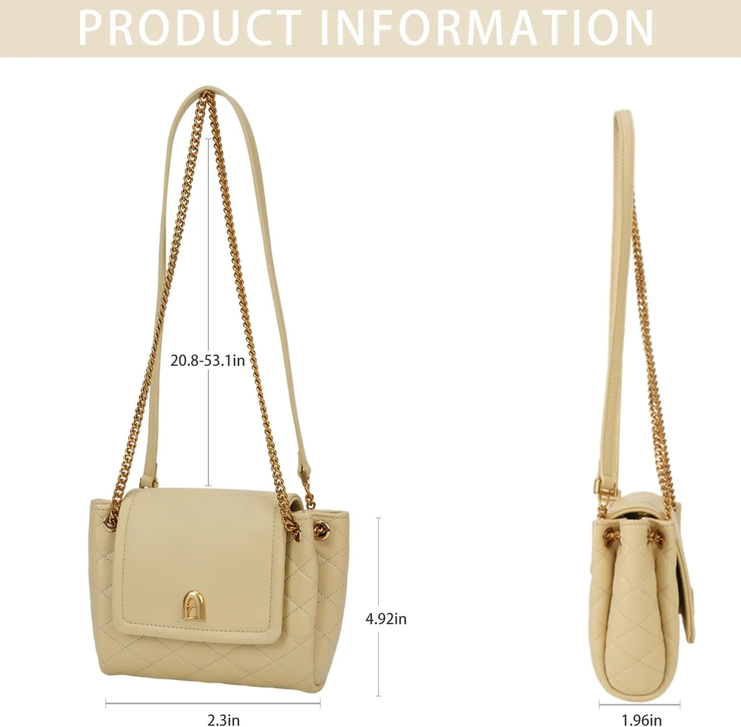 LAFESTIN Small Quilted Crossbody Bags For Women With Chain Strap, Trendy Shoulder Bag Soft Clutch Womens Crossbody Handbags