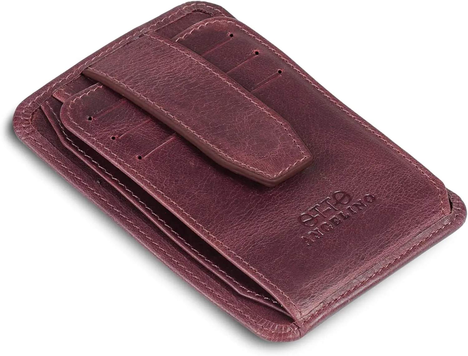 Otto Angelino RFID Blocking Minimalist Mens Wallet - Slim, Italian Leather Credit Card Holder and Zippered Coin Slot