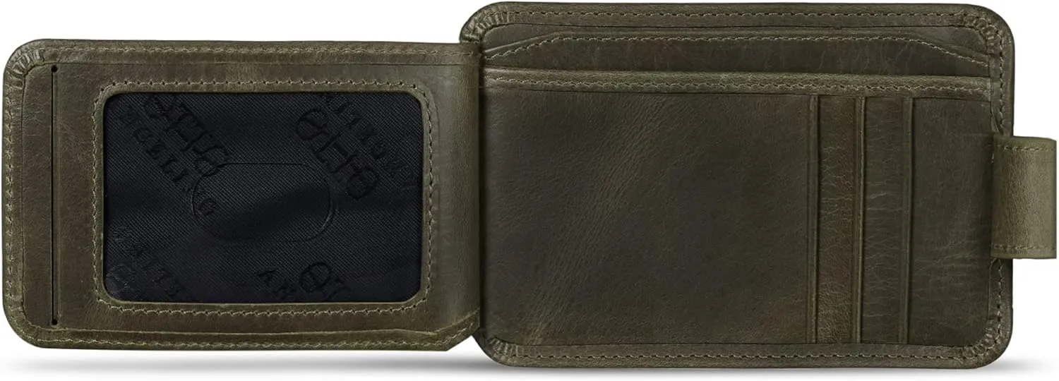 Otto Angelino RFID Blocking Minimalist Mens Wallet - Slim, Italian Leather Credit Card Holder and Zippered Coin Slot