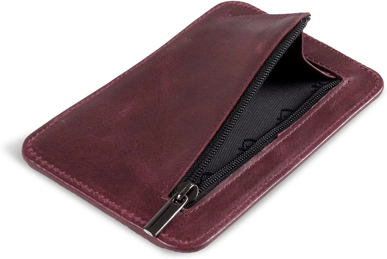 Otto Angelino RFID Blocking Minimalist Mens Wallet - Slim, Italian Leather Credit Card Holder and Zippered Coin Slot