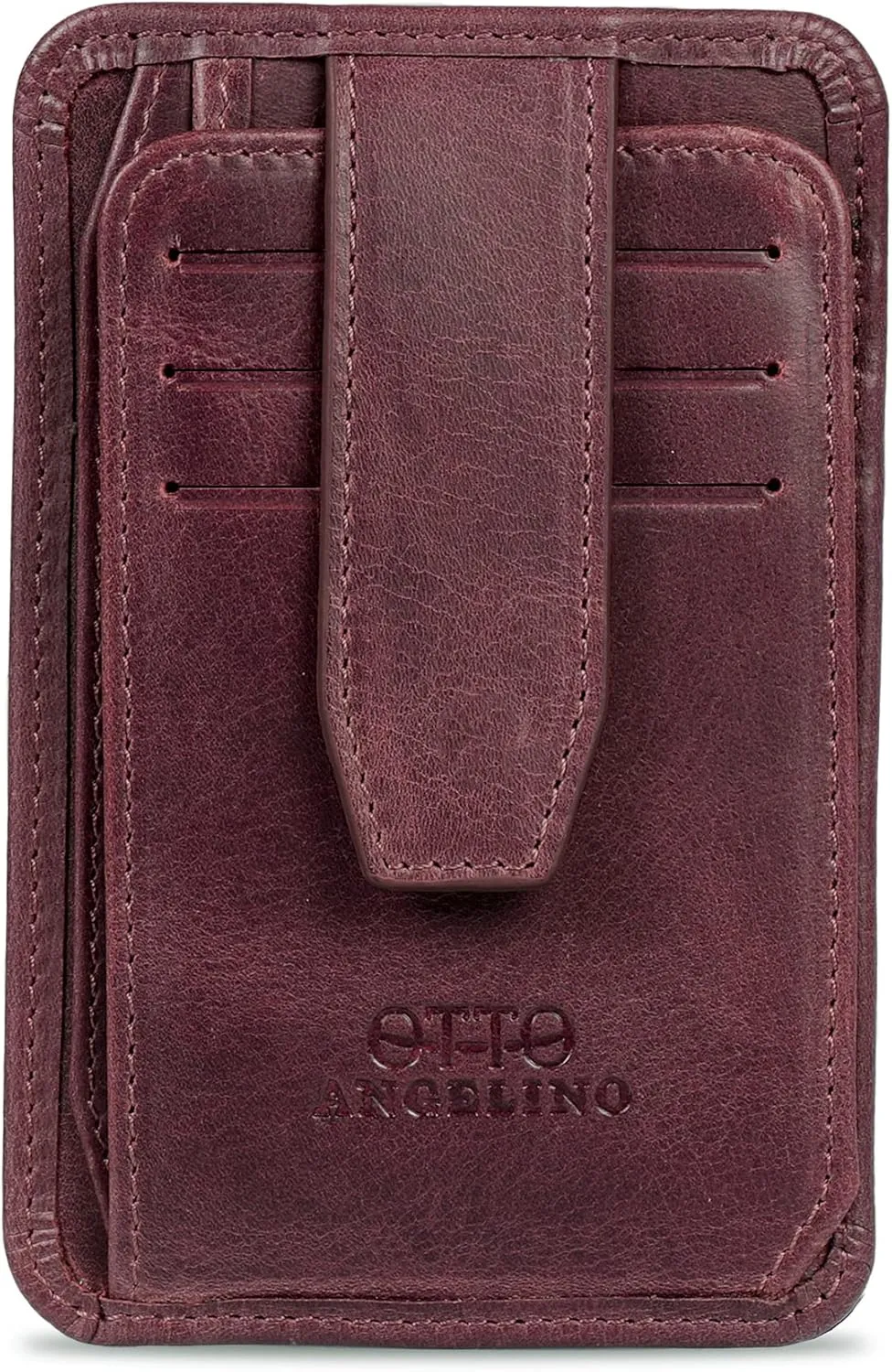 Otto Angelino RFID Blocking Minimalist Mens Wallet - Slim, Italian Leather Credit Card Holder and Zippered Coin Slot