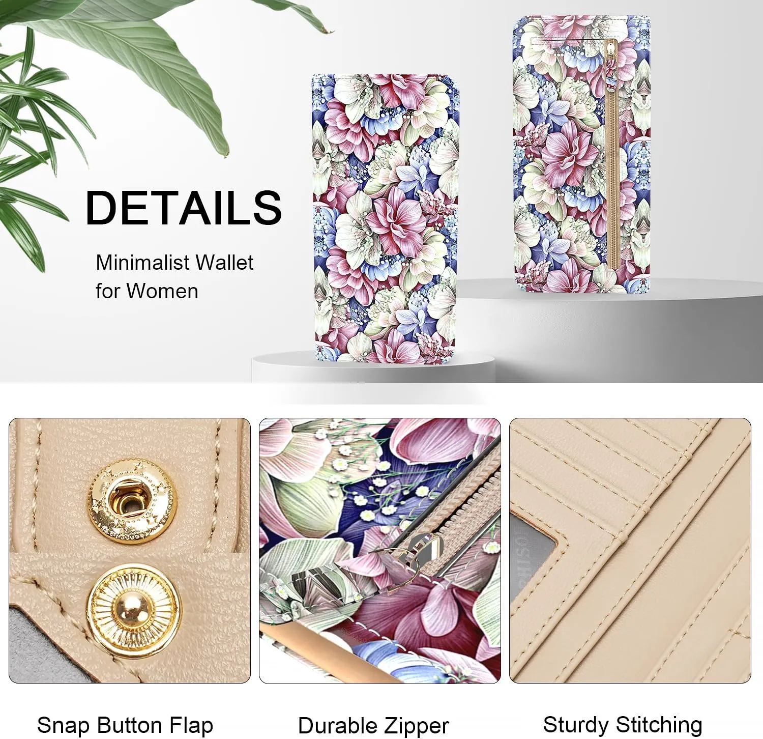 TANTIUE Wallet Women Ultra Slim Thin Leather Womens Wallet RFID Blocking Credit Card Holder Bifold Clutch Long Ladies wallet, 00-012, Fashion