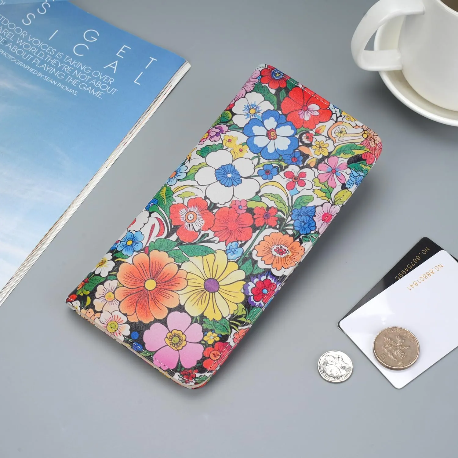 TANTIUE Wallet Women Ultra Slim Thin Leather Womens Wallet RFID Blocking Credit Card Holder Bifold Clutch Long Ladies wallet, 00-019, Fashion