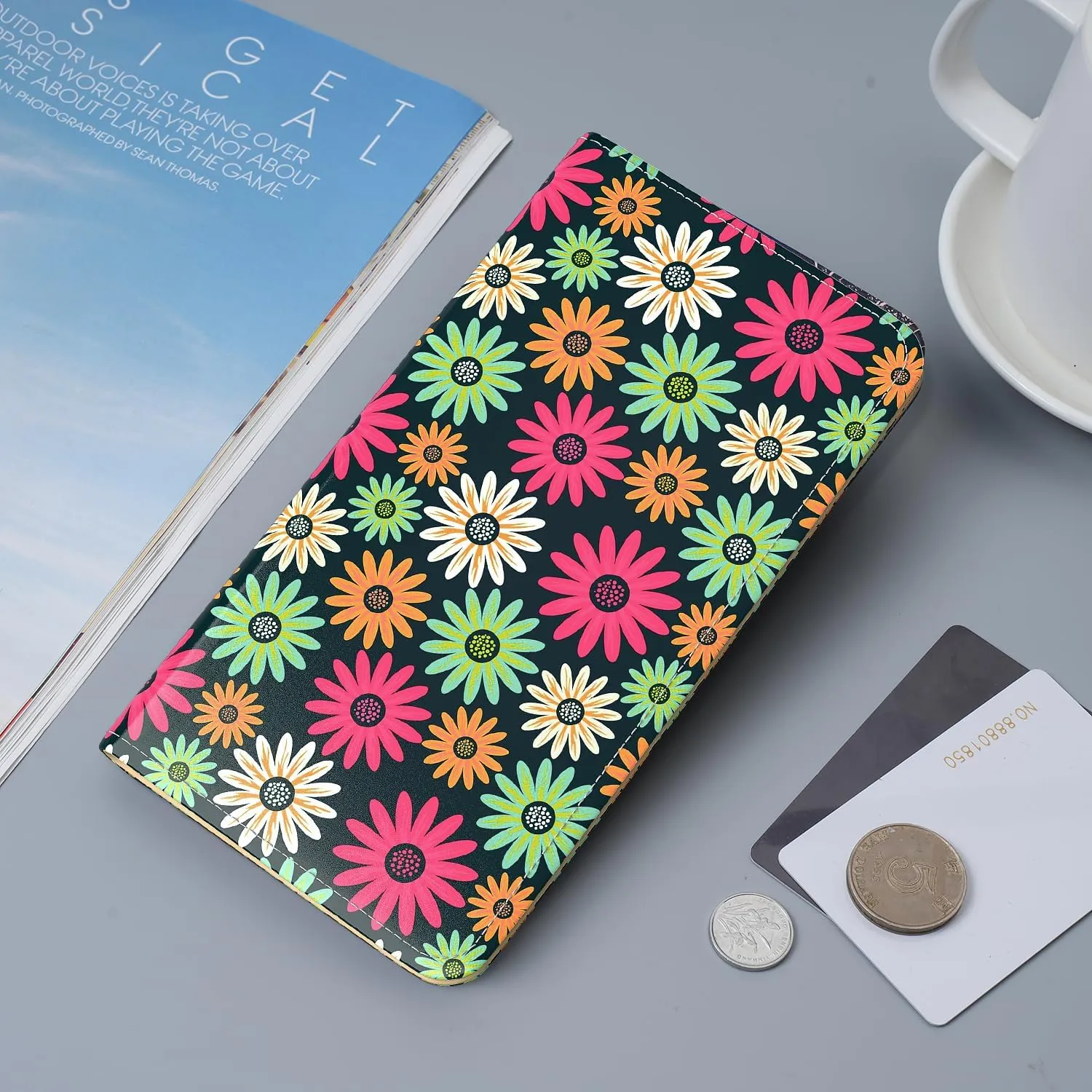 TANTIUE Wallet Women Ultra Slim Thin Leather Womens Wallet RFID Blocking Credit Card Holder Bifold Clutch Long Ladies wallet, 00-116
