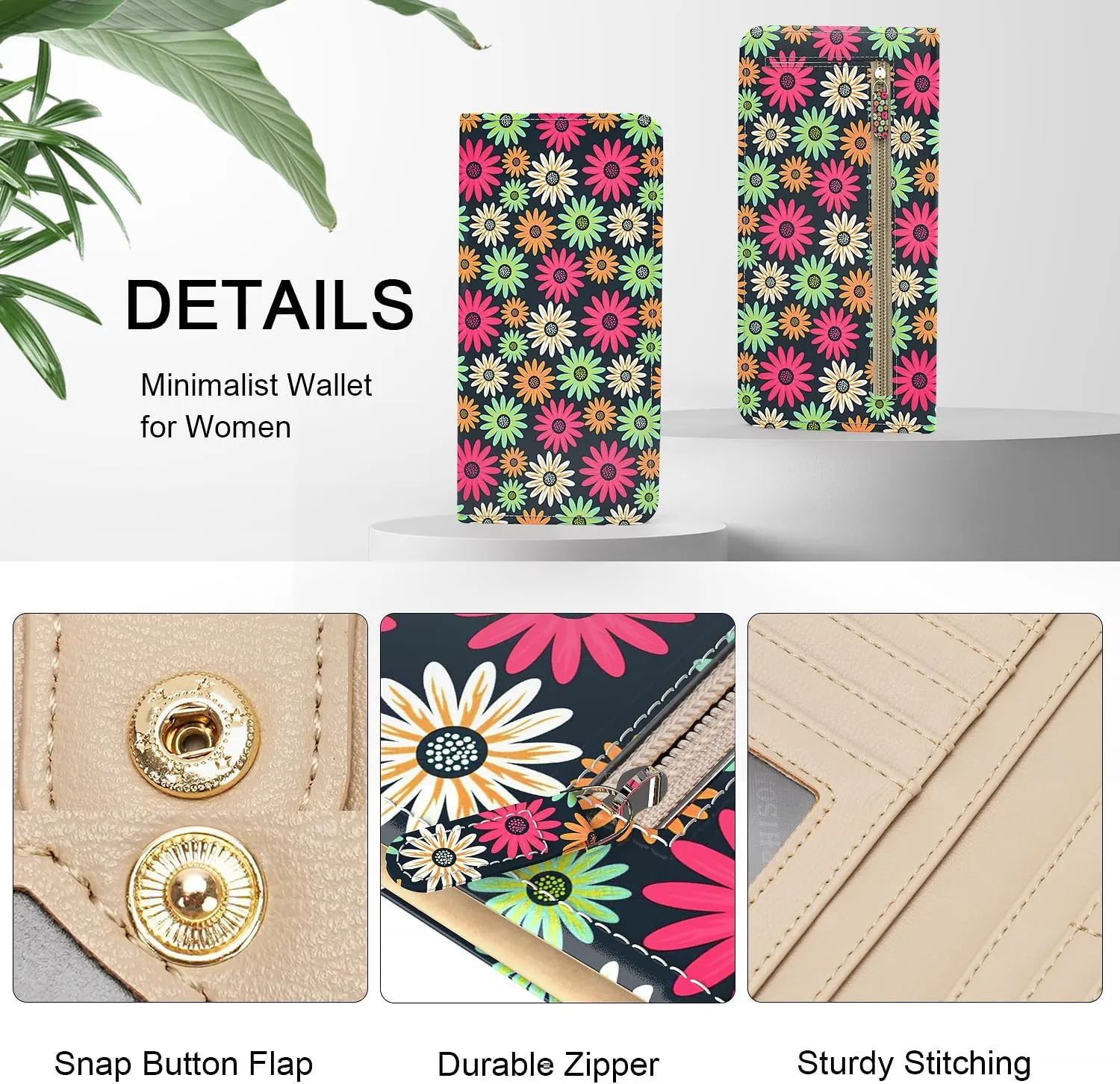 TANTIUE Wallet Women Ultra Slim Thin Leather Womens Wallet RFID Blocking Credit Card Holder Bifold Clutch Long Ladies wallet, 00-116