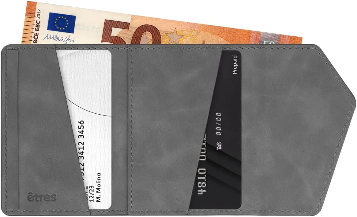 TECHMADE ETRES Smart ICON Easy Wallet - MagSafe Wallet with RFID Card Slot, Ultra Slim, iPhone Compatible, Minimalist Design, Matte Black