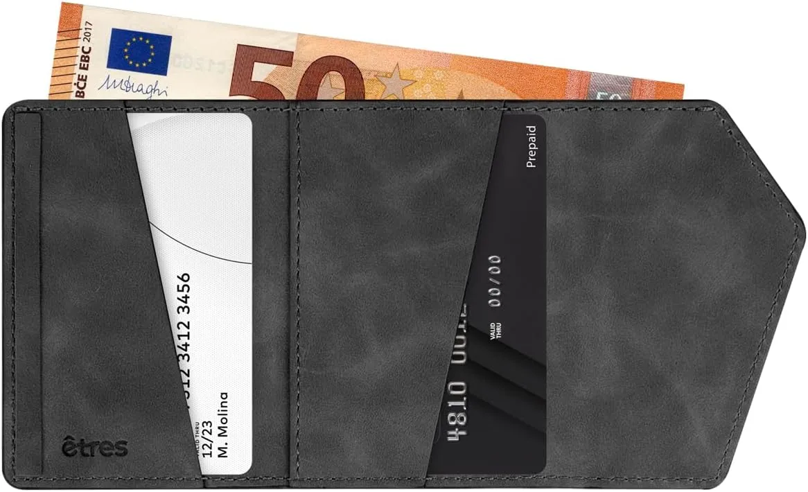 TECHMADE ETRES Smart ICON Easy Wallet - MagSafe Wallet with RFID Card Slot, Ultra Slim, iPhone Compatible, Minimalist Design, Matte Black