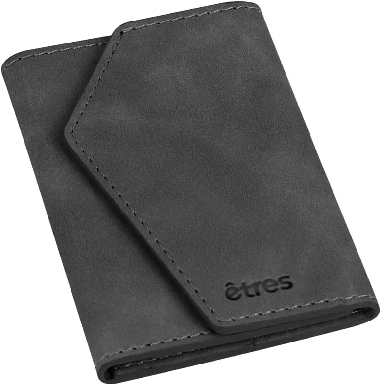 TECHMADE ETRES Smart ICON Easy Wallet - MagSafe Wallet with RFID Card Slot, Ultra Slim, iPhone Compatible, Minimalist Design, Matte Black
