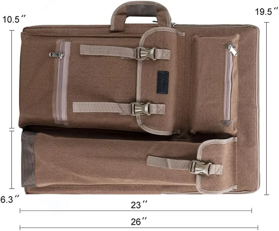 TRANSON Art Portfolio Case Artist Backpack Canvas Bag Large 26” x 19.5”