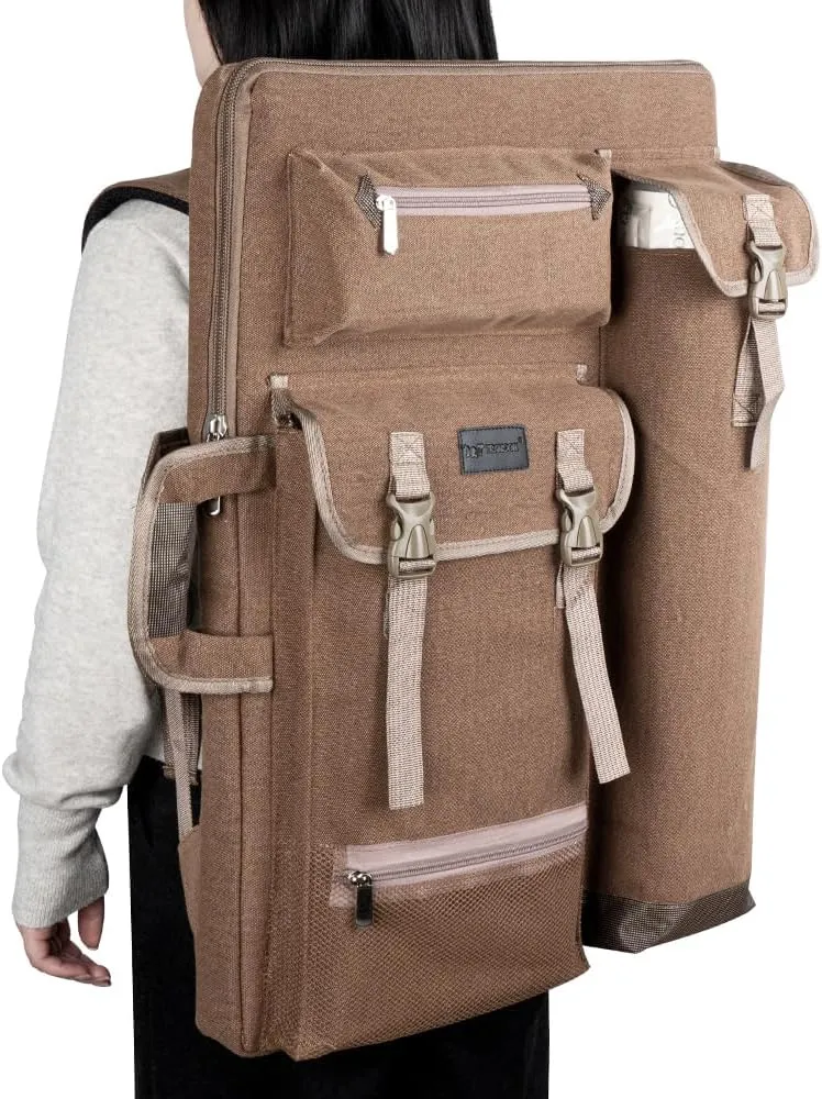 TRANSON Art Portfolio Case Artist Backpack Canvas Bag Large 26” x 19.5”