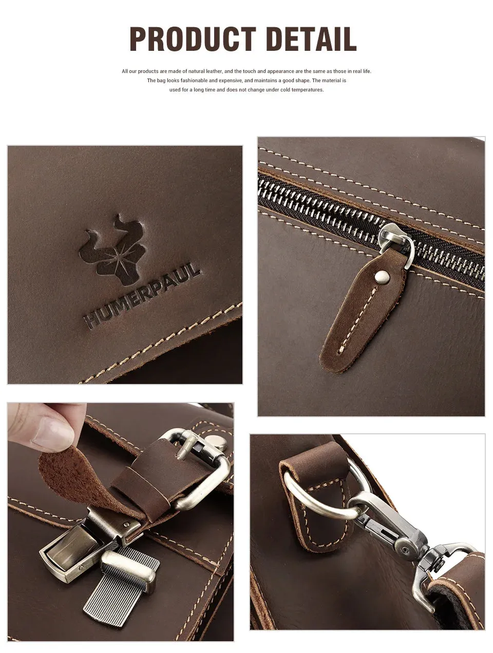 Vintage Large Capacity Genuine Leather Briefcase