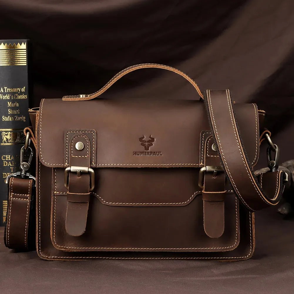 Vintage Large Capacity Genuine Leather Briefcase