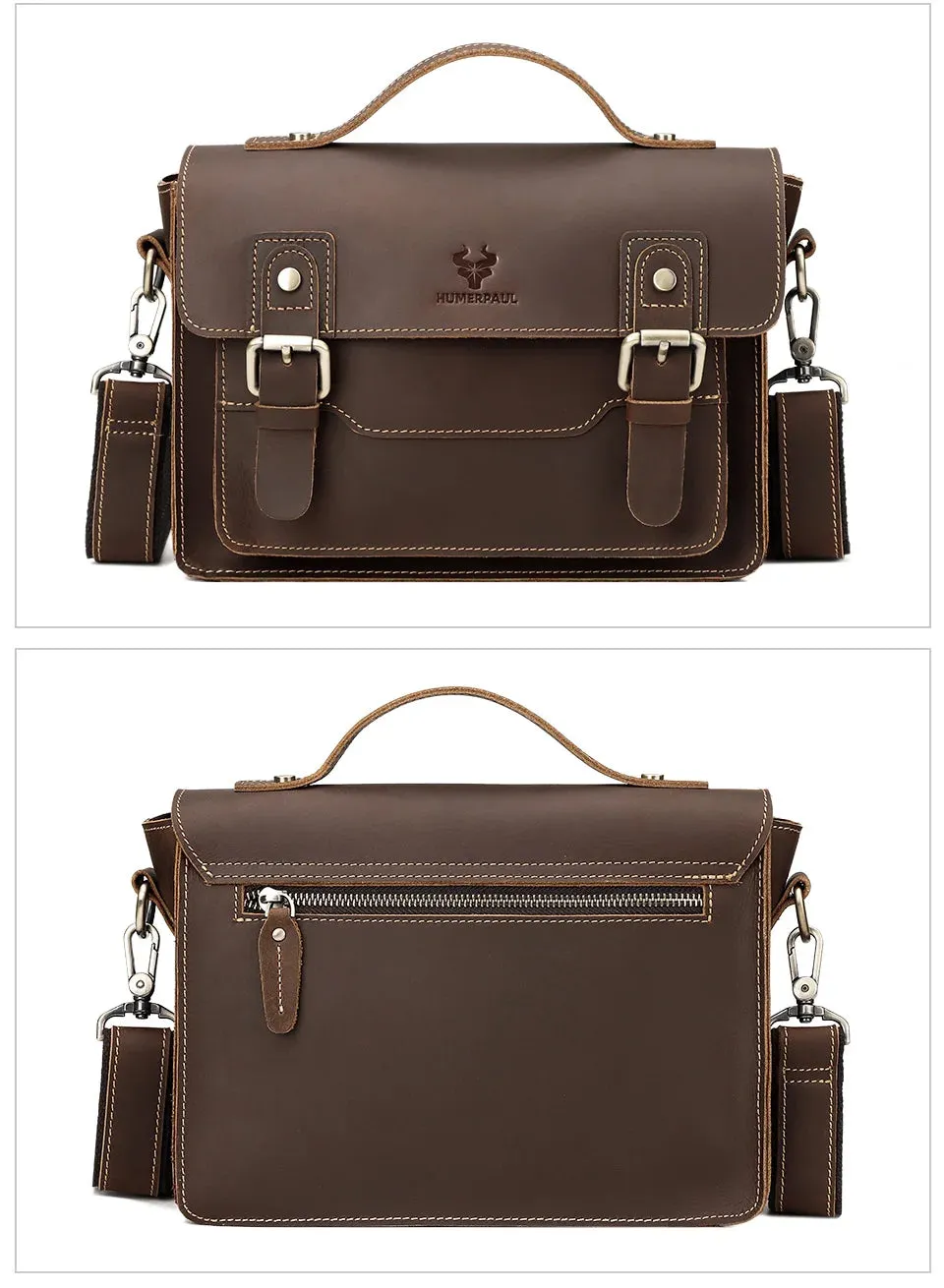 Vintage Large Capacity Genuine Leather Briefcase