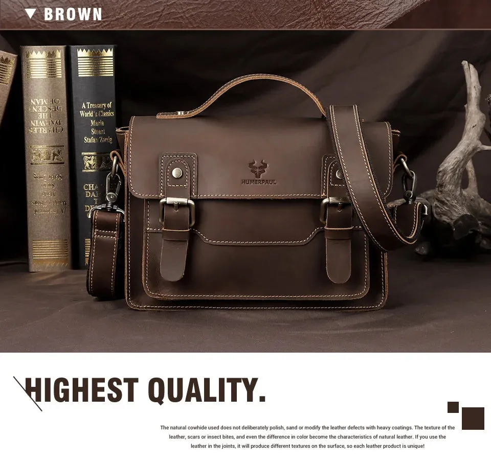 Vintage Large Capacity Genuine Leather Briefcase