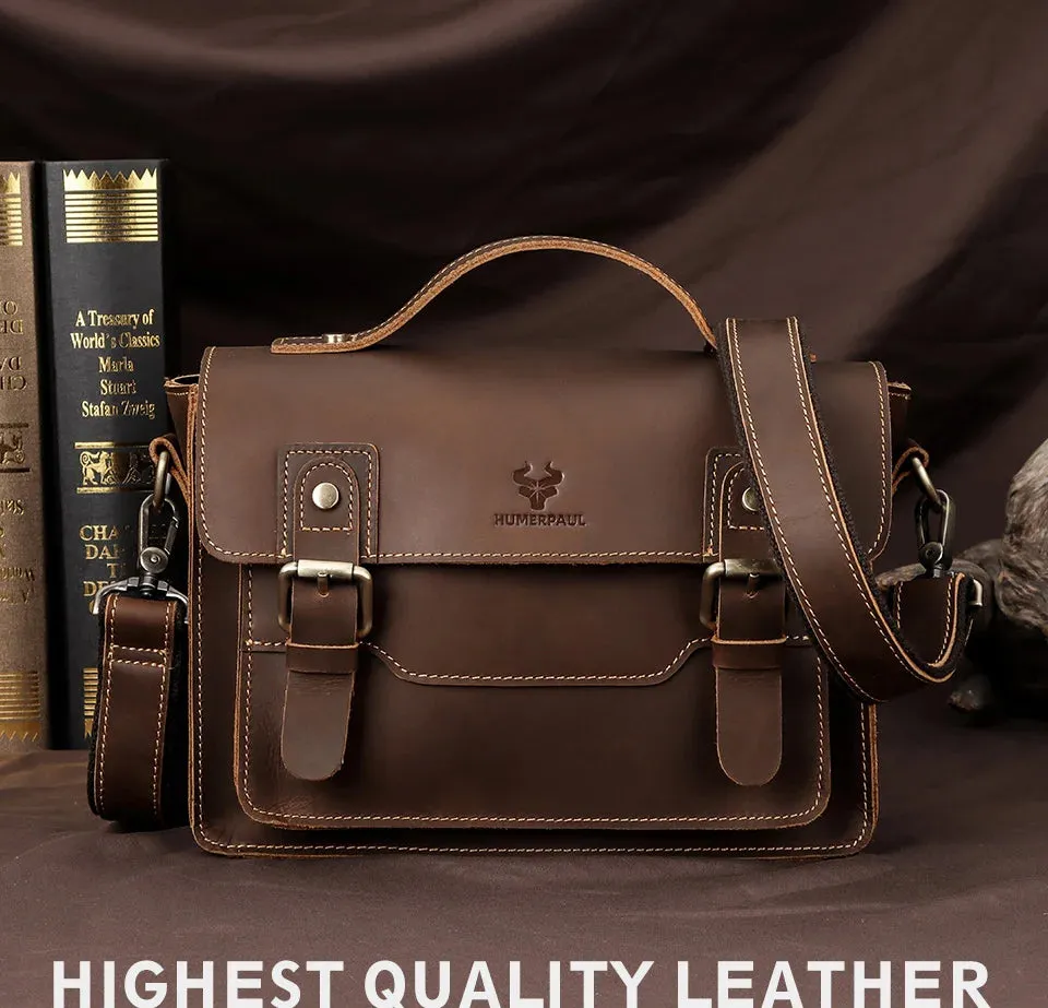 Vintage Large Capacity Genuine Leather Briefcase