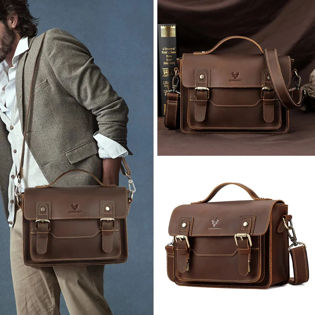 Vintage Large Capacity Genuine Leather Briefcase