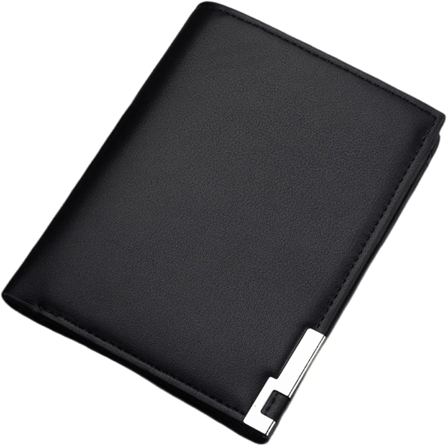 ZAYOKO Men's Slim RFID Blocking Wallet, Credit Card Holder for Men, Vertical Leather, Men's Coin Purse with 2 Compartments for Banknotes, Men's Card Holder with ID Window, 2-black, elegant